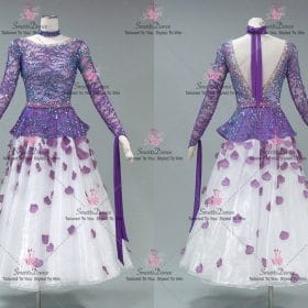 Purple And White Contemporary Ballroom Smooth Dance Dresses BD-SG4291