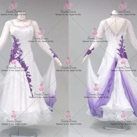 Purple And White Dancer Dresses Womens Dance Costumes Ballroom Standard Clothing BD-SG4322