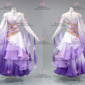 Purple And White Fashion Ballroom Competition Dance Costumes Performance BD-SG4317