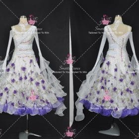 Purple And White Hand-Tailored Tango Dance Dress Costume Dresses For Dances BD-SG4638