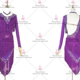 Purple Applique Harmony Latin Dance Dresses Salsa Clothes LD-SG2331