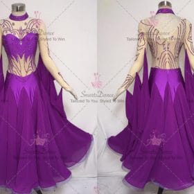 Purple Ballroom Smooth Competition Dress Tango BD-SG3607