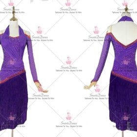 Purple Chiffon Design Latin Dance Wear Paso Doble Costumes LD-SG2329