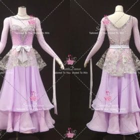 Purple Chiffon Rhinestones Modern Dance Costume Formal Dance Dresses BD-SG4442