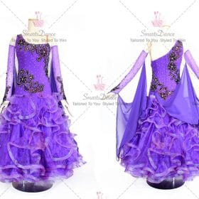 Purple Female Lace Ballroom Dress Dance Clothing BD-SG3371