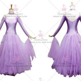 Purple Girls Dance Ballroom Skirt Swarovski Applique BD-SG3800