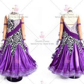 Purple Juvenile Applique Ballroom Dress Dance Costumes BD-SG3372