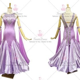 Purple Juvenile Dancesport Ballroom Competition Costumes Swarovski Satin BD-SG3797