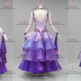 Purple Lace Crystal Dress For Dance Praise Dance Dress BD-SG4393