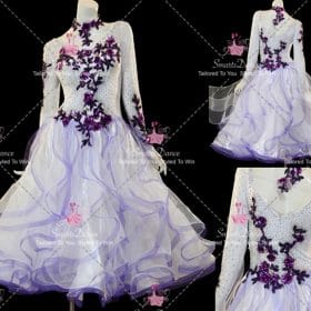 Purple Lace Swarovski Dance Costume Dress For Homecoming Dance BD-SG4398