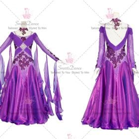Purple Lyrical Ballroom Dance Dress Satin Clothes BD-SG3409