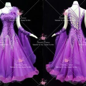 Purple Personalize Viennese Waltz Dance Costumes Performance Dance Dresses Short BD-SG4605