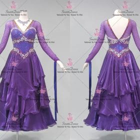 Purple Praise Dance Dresses Competition Dance Costume Ballroom Smooth Skirt BD-SG4375
