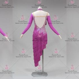 Purple Satin Plus Size Latin Dance Costumes Mambo Costumes LD-SG2308