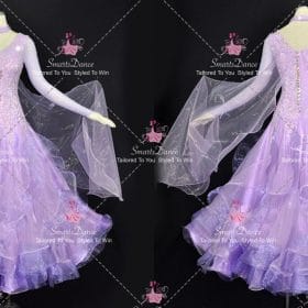Purple Satin Rhinestones Dance Costumes Competition Dresses For A Winter Dance BD-SG4406