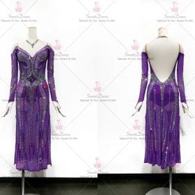Purple Sequin Latin Dance Dress Tango Dancing Clothes LD-SG1969