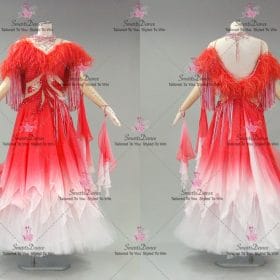 Red And White Contemporary Ballroom Smooth Ballroom Dance Costumes BD-SG4315