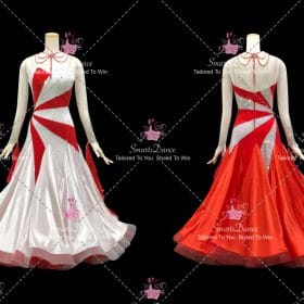 Red And White Performance Dance Competition Costume Dancing Dress BD-SG4537