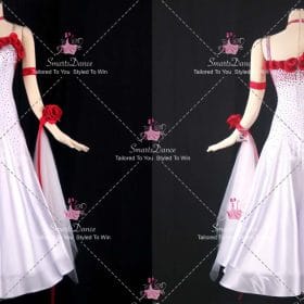 Red And White Tango Costumes For Dance School Dance Dresses BD-SG4572