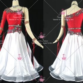 Red And White Tango Dance Dresses For Juniors Ballroom Dancing Dress BD-SG4554