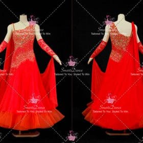 Red Ballroom Competition Dance Costumes For Competition Wedding Dance Dress BD-SG4465