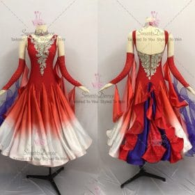 Red Ballroom Dress Performance Dancer Outfits BD-SG3644