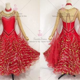 Red Ballroom Smooth Competition Dress Tango BD-SG3595