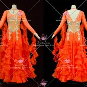 Red Ballroom Smooth Dancer Costume Dance Dresses For Teens BD-SG4467