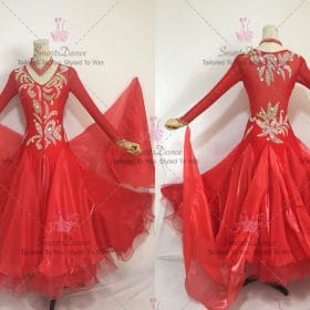 Red Ballroom Standard Competition Dress Foxtrot BD-SG3600