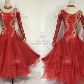 Red Ballroom Standard Competition Dress Foxtrot BD-SG3618