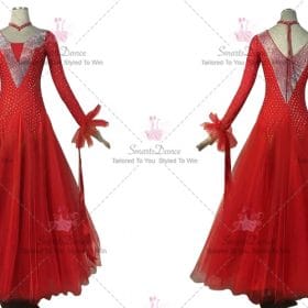 Red Cheap Hand-Tailored Design Ballroom Dancesport Skirt BD-SG3912