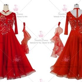 Red Cheap Made-To-Measure Lyrical Ballroom Practice Clothes BD-SG3918