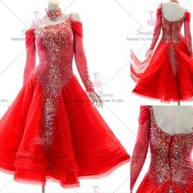 Red Cheap Tailored Plus Size Ballroom Dancer Clothes BD-SG3939