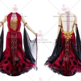 Red Contemporary Ballroom Dance Dress Chiffon Costumes BD-SG3400