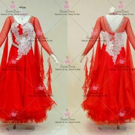 Red Custom Made Dance Costumes Competition Outfits BD-SG4150