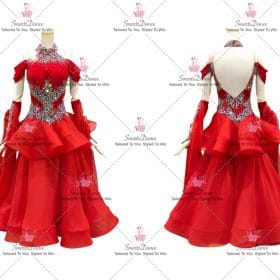 Red Dance Competition Costume Dancer Dresses BD-SG3975