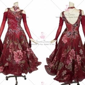 Red Juniors Practice Ballroom Skirt Crystal Chiffon BD-SG3828