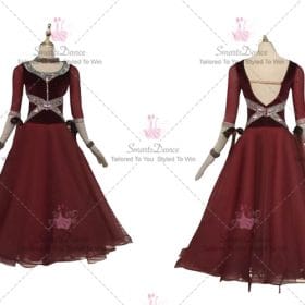 Red Juvenile Dancer Ballroom Competition Gowns Swarovski Lace BD-SG3809