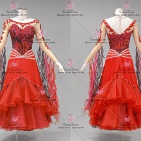 Red Lyrical Ballroom Dancing Costumes BD-SG4288