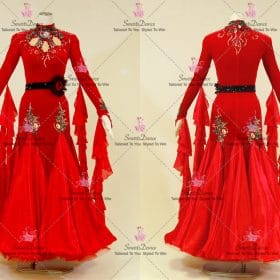Red Made-To-Measure Competition Dance Costume Clothes BD-SG4183