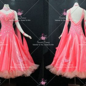 Red Made To Order Foxtrot Dance Performance Costumes Middle School Dance Dresses BD-SG4607