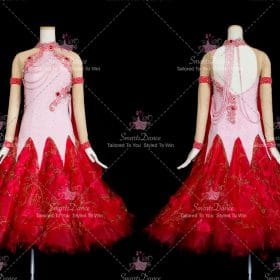 Red Modern Ballroom Dance Dress Applique Clothes BD-SG3437