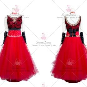 Red Plus Size Ballroom Dance Dress Applique Costumes BD-SG3442