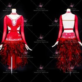 Red Sequin Latin Dance Dress Salsa Dancing Wear LD-SG2025