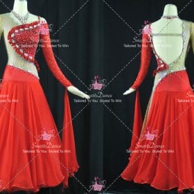 Red Tango Dance Costumes Competition Dresses For A Winter Dance BD-SG4566