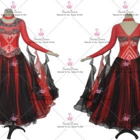Red Womens Dance Costumes Ballroom Dancing Dresses BD-SG4016