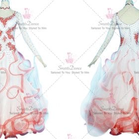 Red and White Affordable Made To Order Formal Ballroom Dance Skirt BD-SG3905