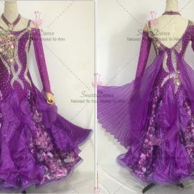 Rhinestones Chiffon Womens Ballroom Smooth Dress BD-SG3575