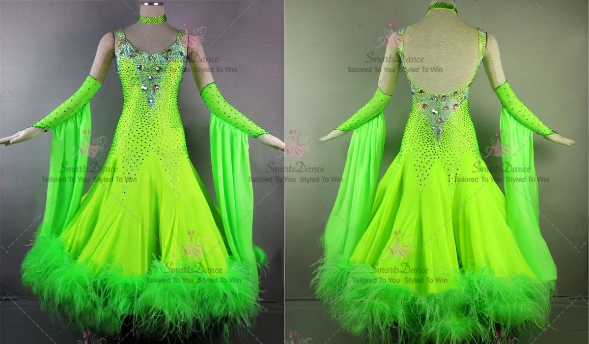 Rhinestones Flower Female Ballroom Standard Dress BD-SG3518