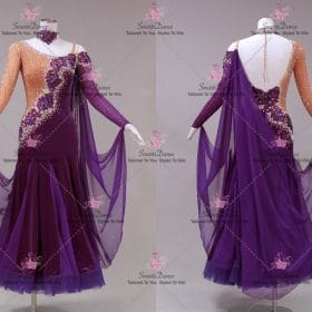 Satin Crystal Ballroom Dance Dress Rhinestone Dance Costumes BD-SG4193